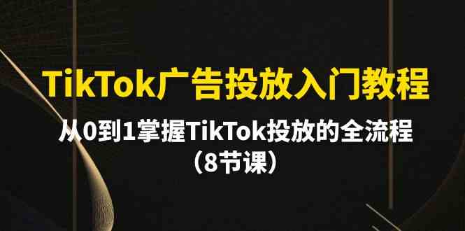 图片[1]-（10085期）TikTok广告投放入门教程，从0到1掌握TikTok投放的全流程（8节课）